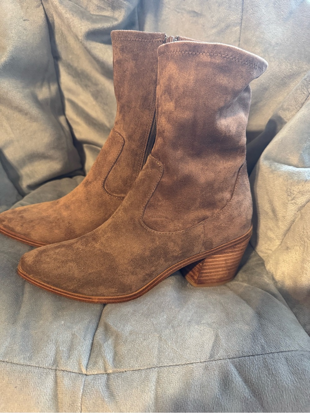 Dolce Vita Brown Suede Mid-Calf Ankle Booties